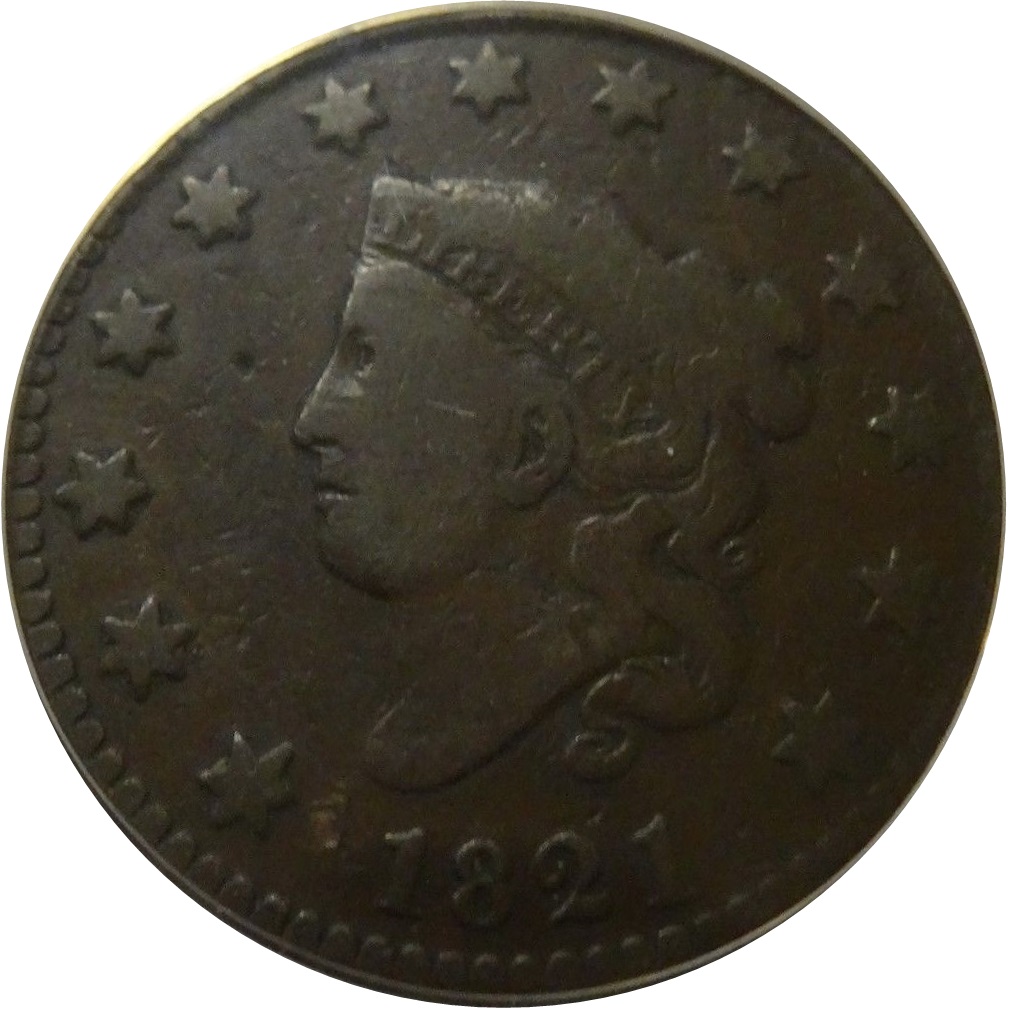 1821-Coronet-Large-Cent-#2